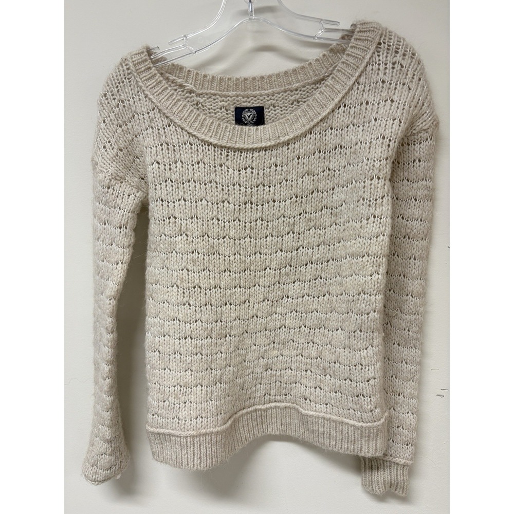 American Eagle Outfitters Sweater Women S/P Beige Long Sleeve Pullover Vintage - Picture 6 of 10